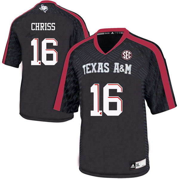 Men #16 Klyde Chriss Texas A&M Aggies College Football Jerseys Sale-Black